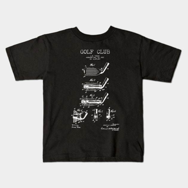 Golf Club Patent Kids T-Shirt by Woah_Jonny